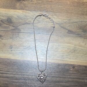 Brighton Silver-Tone Heart Scroll Pendant Necklace